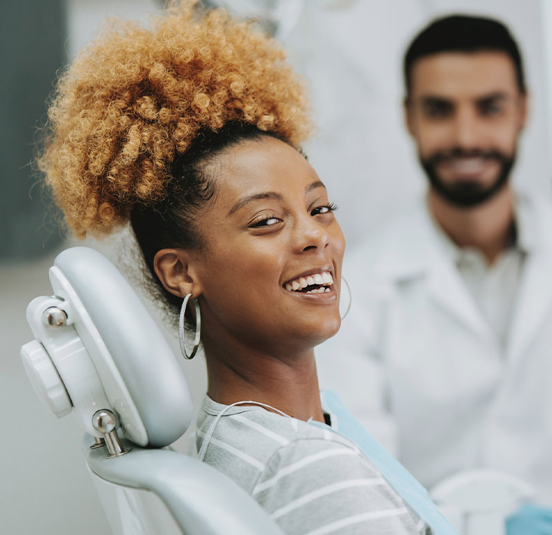 Client with white smile