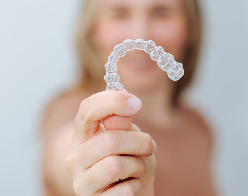 Patient with clear braces