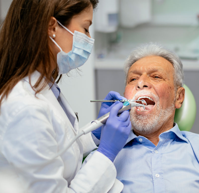 Client getting a check up