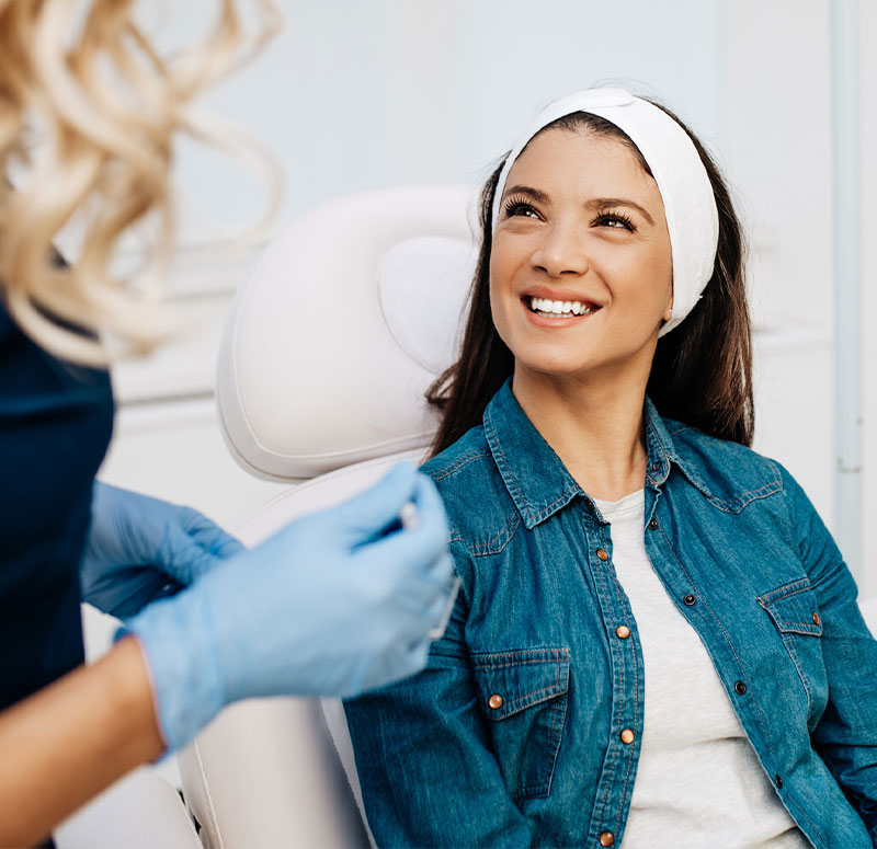 Customer with bright smile