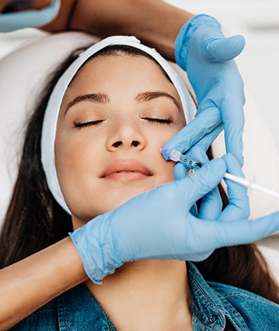 Patient receiving botox injection