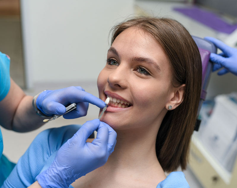 Patient with veneers